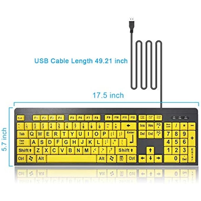 Tanix Large Print Computer Keyboard - Wired