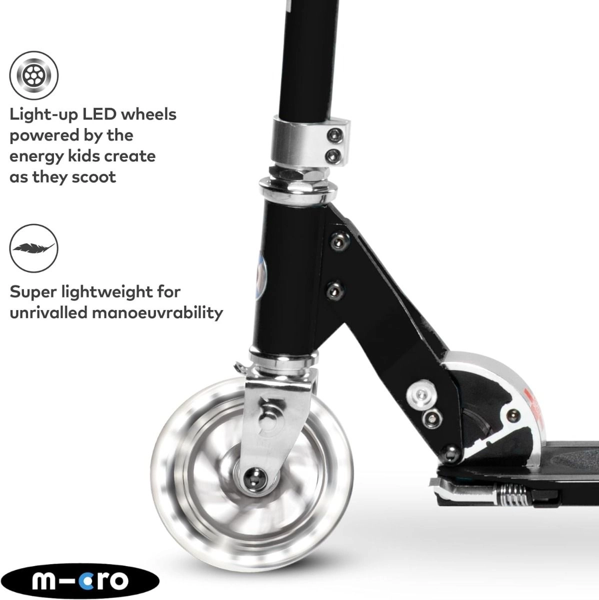 Sprite Kick Scooter – 120/80 mm LED Foldable