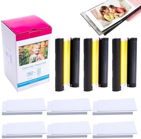 Label KINGDOM Canon KP108IN Standard Yield Multicolor Compatible 3 Color Cartridges and 108 Sheets