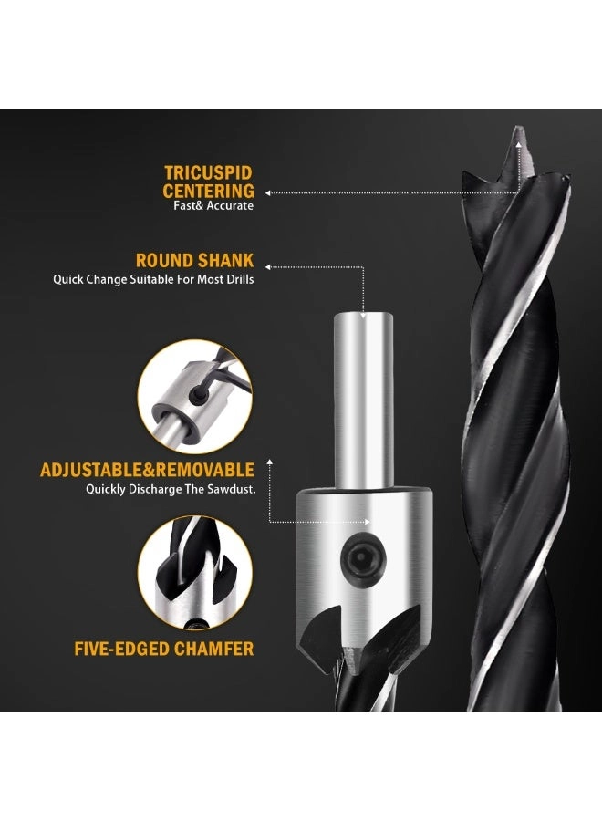 Countersink Drill Bit Set - High-Speed Steel 7PCS 3mm–10mm