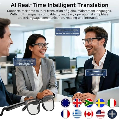 AI Smart Glasses - Real Time Translation Electrochromic lenses 320mAh battery