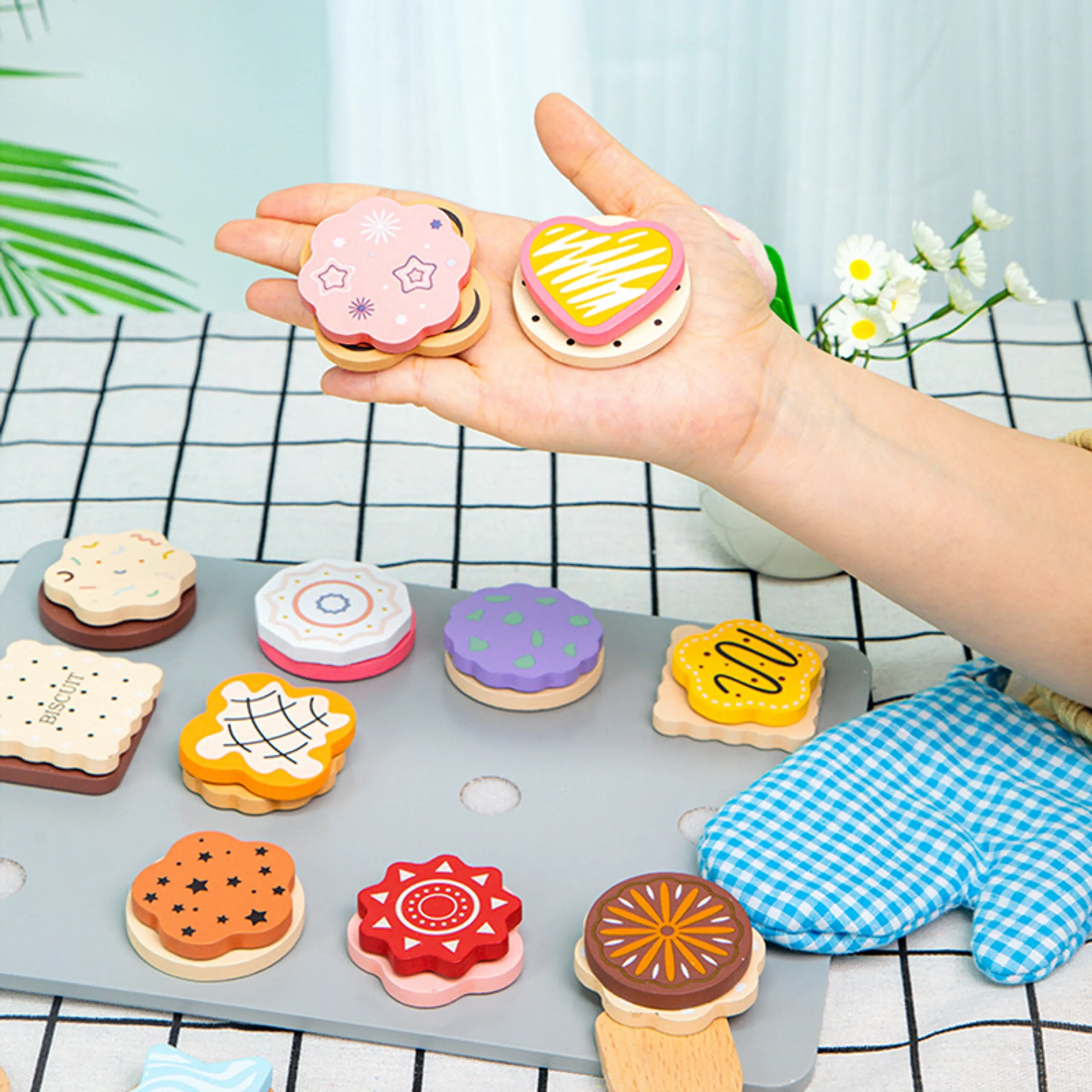 Kids Wooden Cookie Playset - 28 Pcs (5551007-KABI_0192)