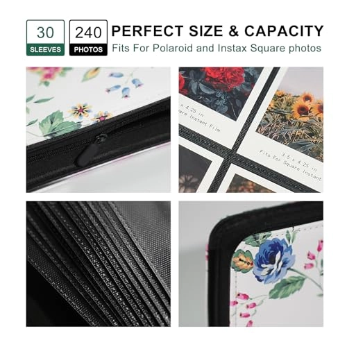 i-Type Square 240 Pockets PU Laminated with Greyboard Photo Album