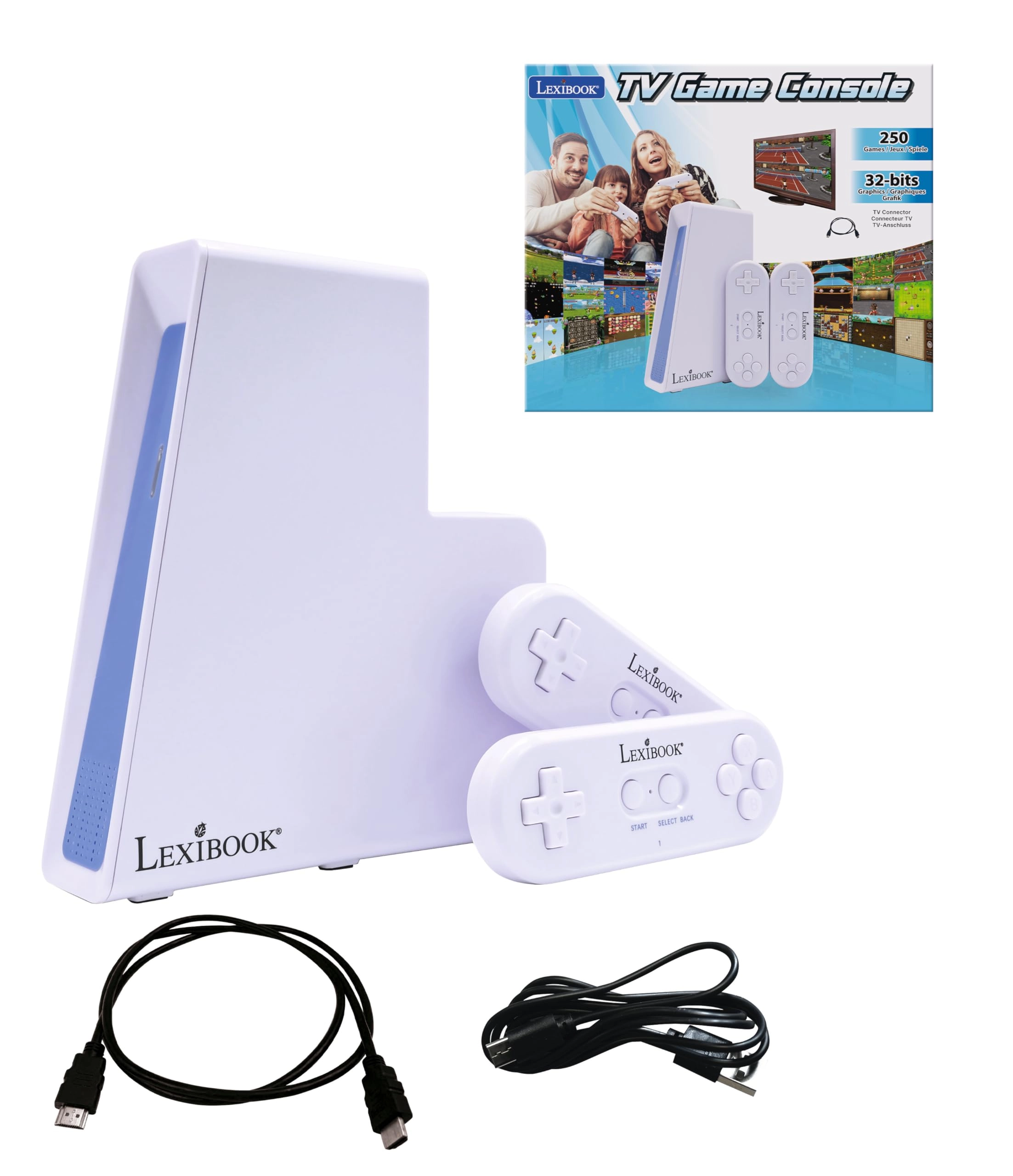 Lexibook JG7440 - 2 wireless controllers 250 games TV Plug & Play