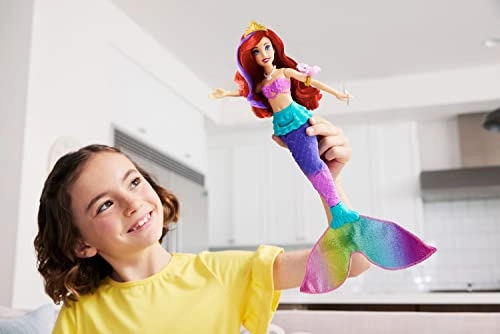 Ariel Swimming Mermaid Doll - Color-change hair and tail Includes seahorse friend