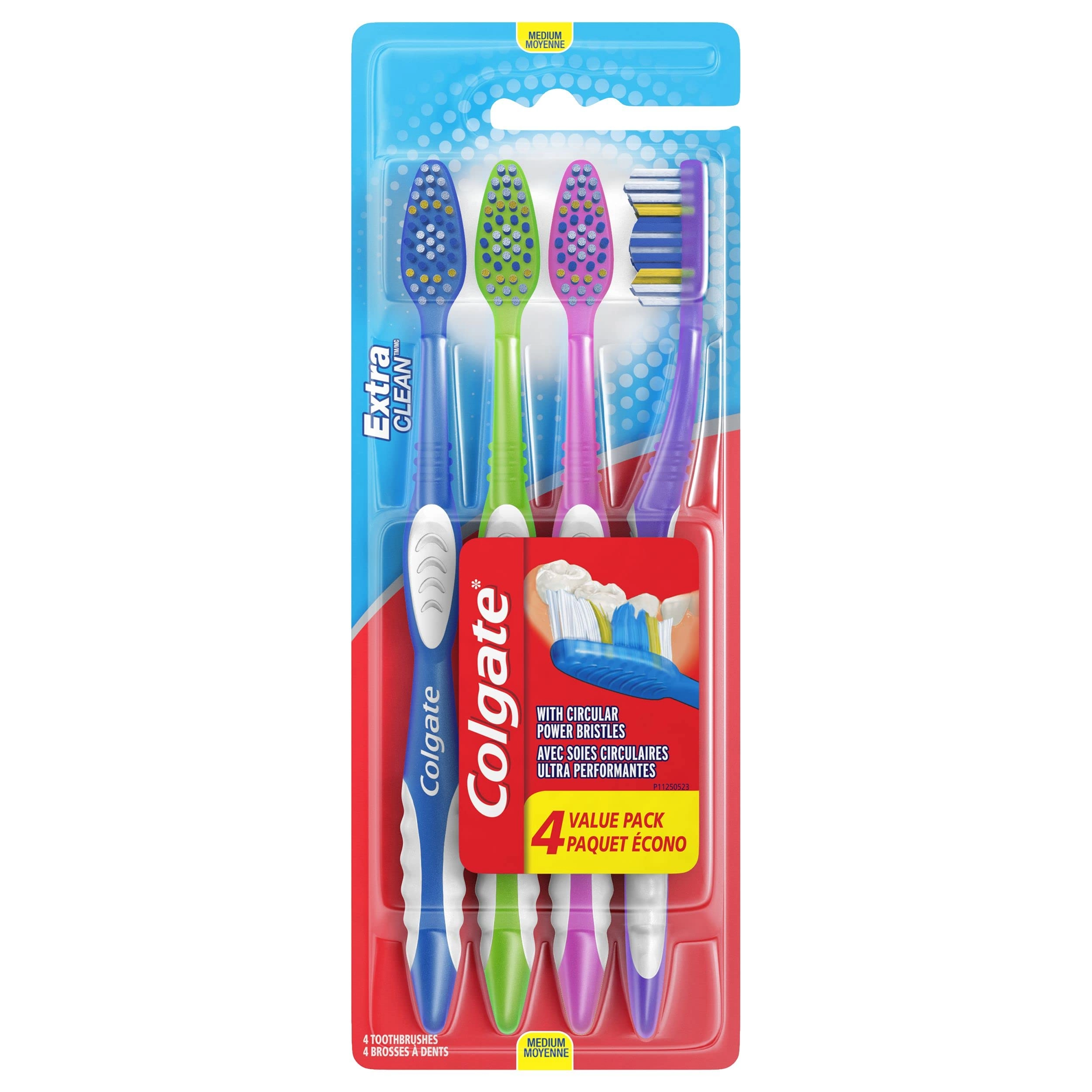 COCQ7 Extra Clean Full Head Toothbrush - Medium 4-Piece Pack