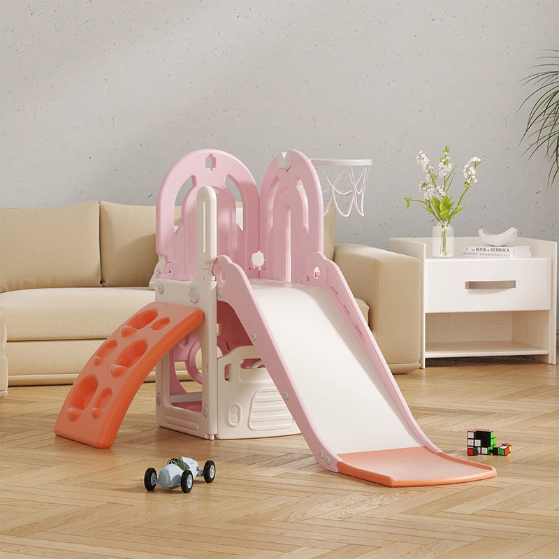 Slide with Climbing Wall & Basketball Hoop - Suitable for 3 years and above 161 x 80 x 102 cm