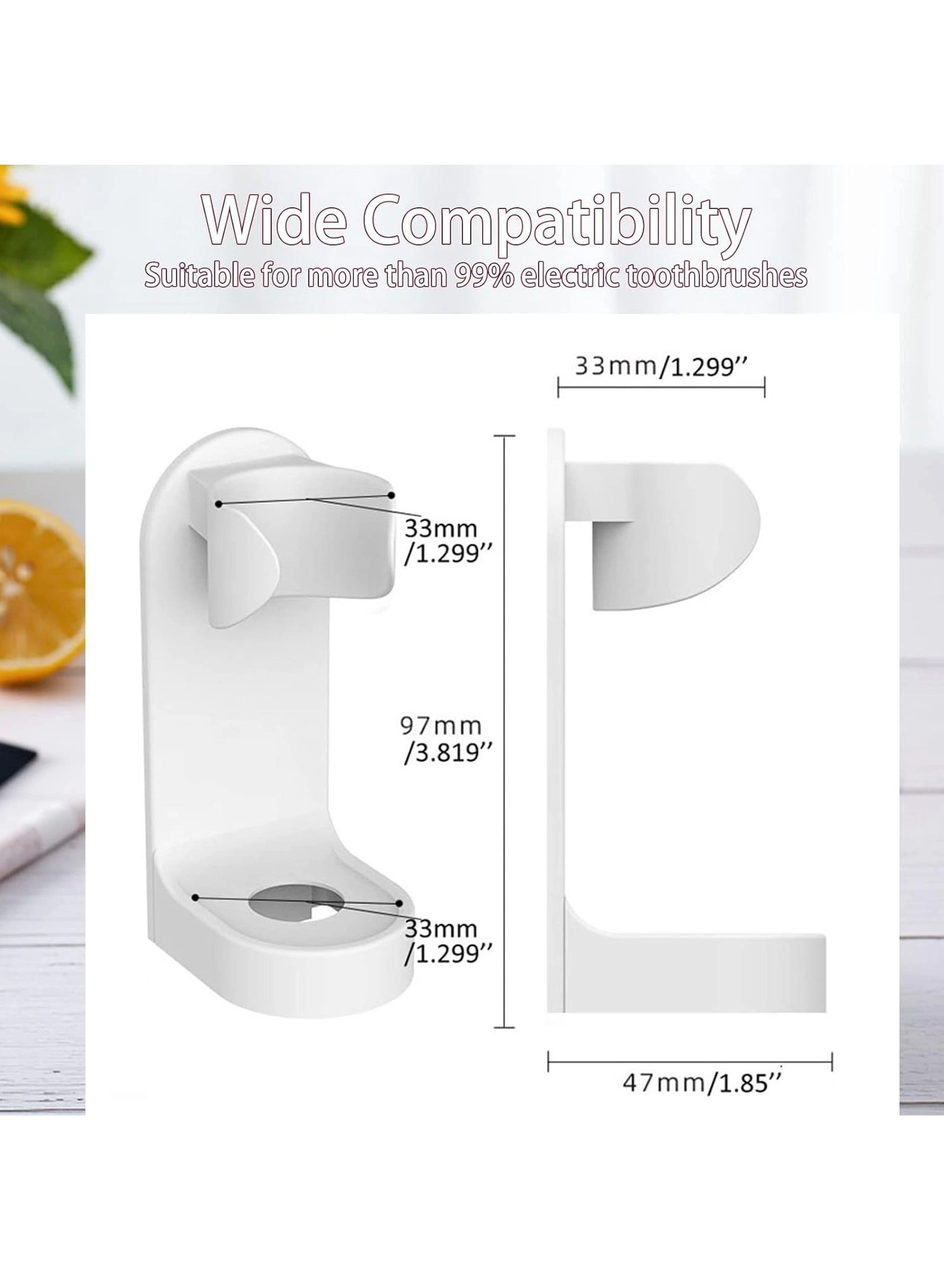 Wall-Mounted Electric Toothbrush Holder - 2pcs Auto Lock & Gravity Release
