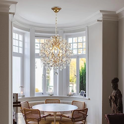 Pendant Chandelier - Crystal Raindrop 3 E14 Bulbs
