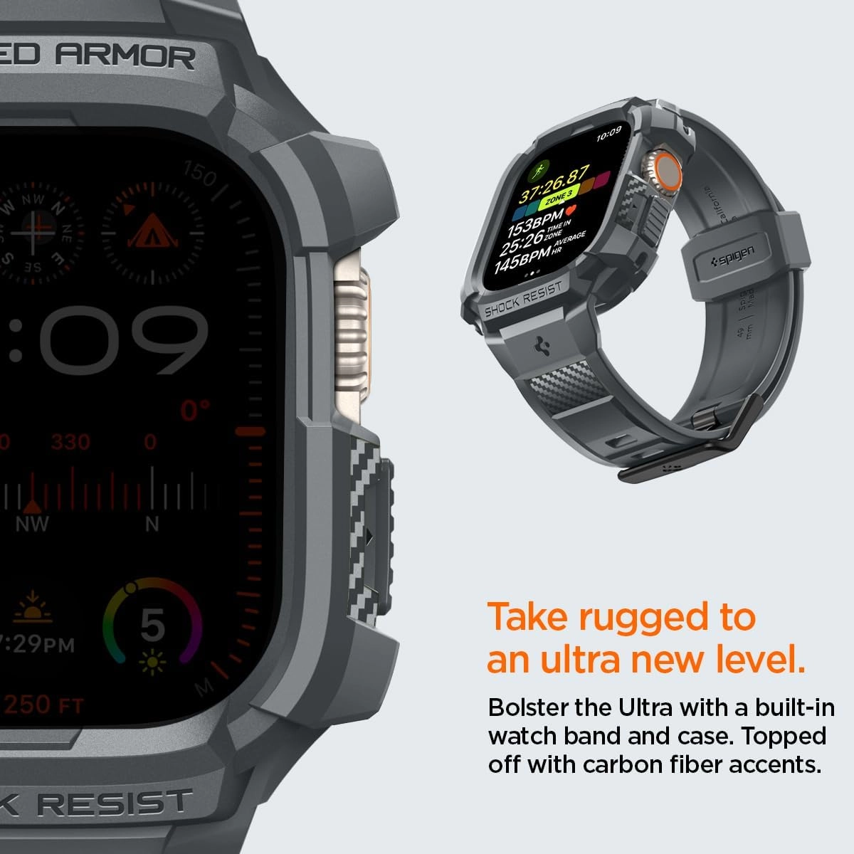 Rugged Armor Pro Case with Band for Apple Watch Ultra 2 / Apple Watch Ultra - 49mm