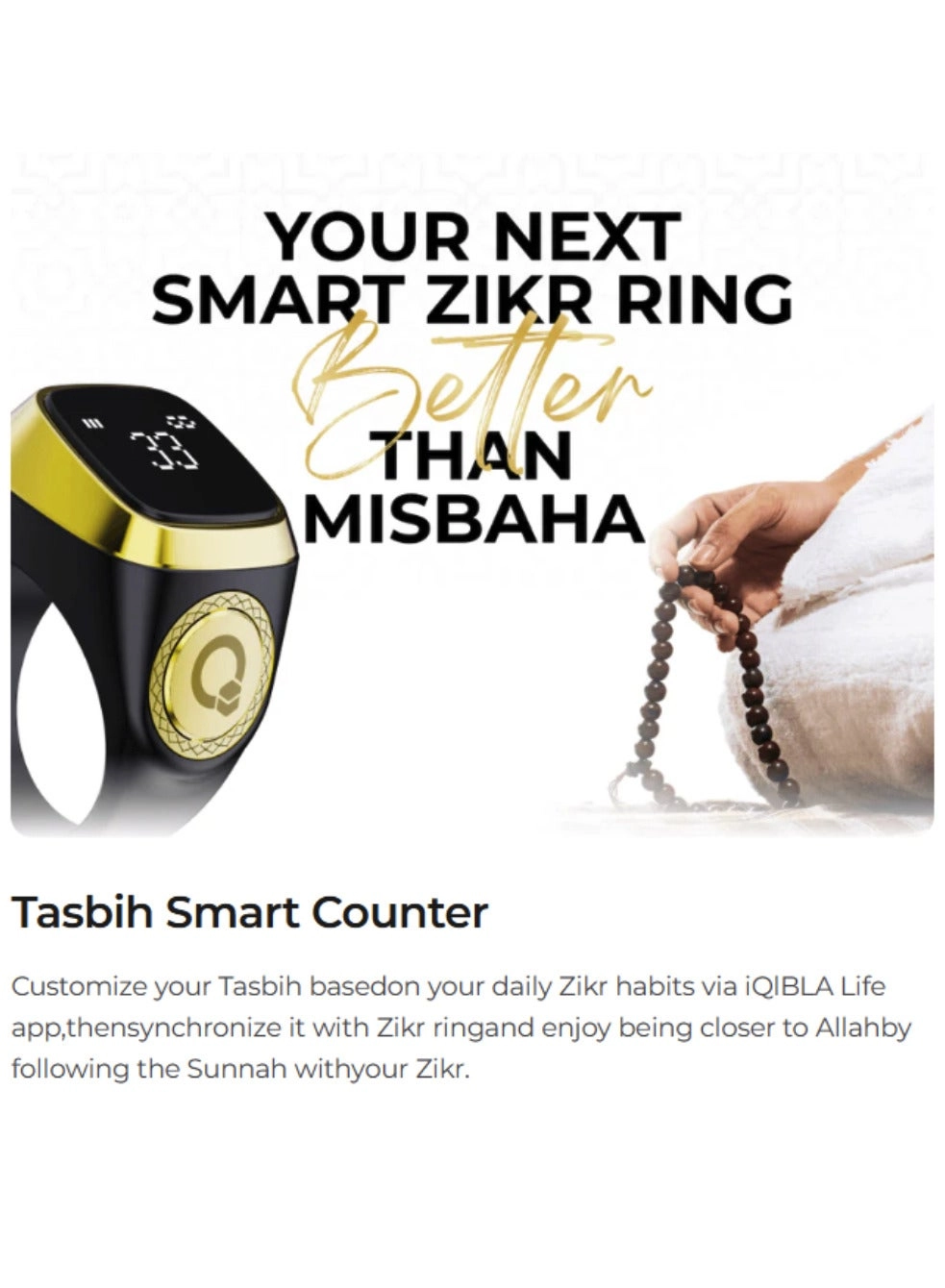 Zikr Ring - OLED 7 Days Pink