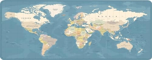 World Map XL Mouse Pad Black - 78.74x30.48 cm