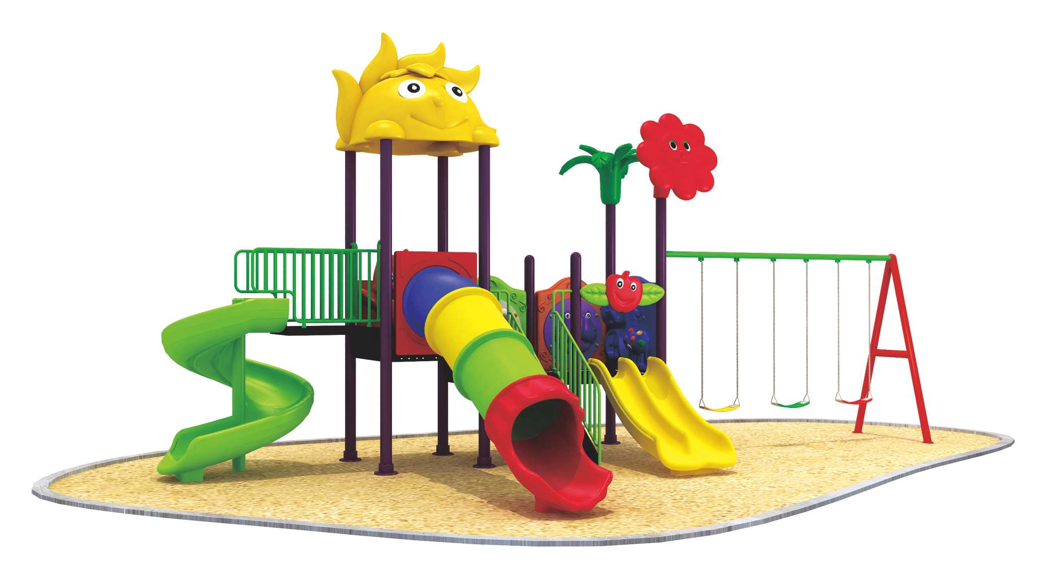Multi Purpose Kids Outdoor Playing Equipments - 770x320x280cm 2+ Years
