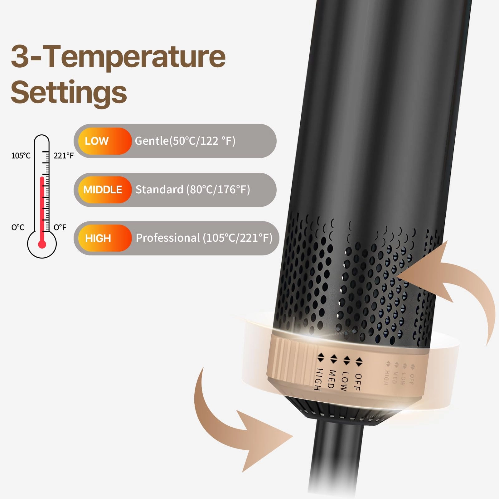 Hot Air Styler Brush Set - 5 in 1 800W 3 Level