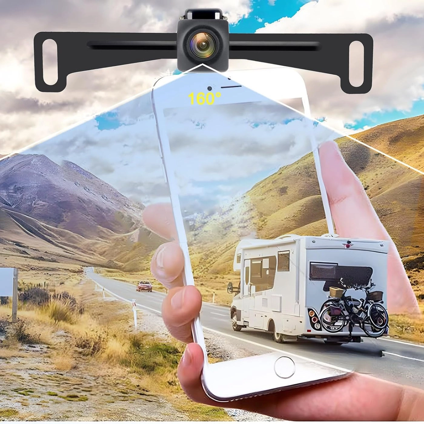 Wireless License Plate Backup Camera - 5G Dual-Band WiFi FHD 1080P