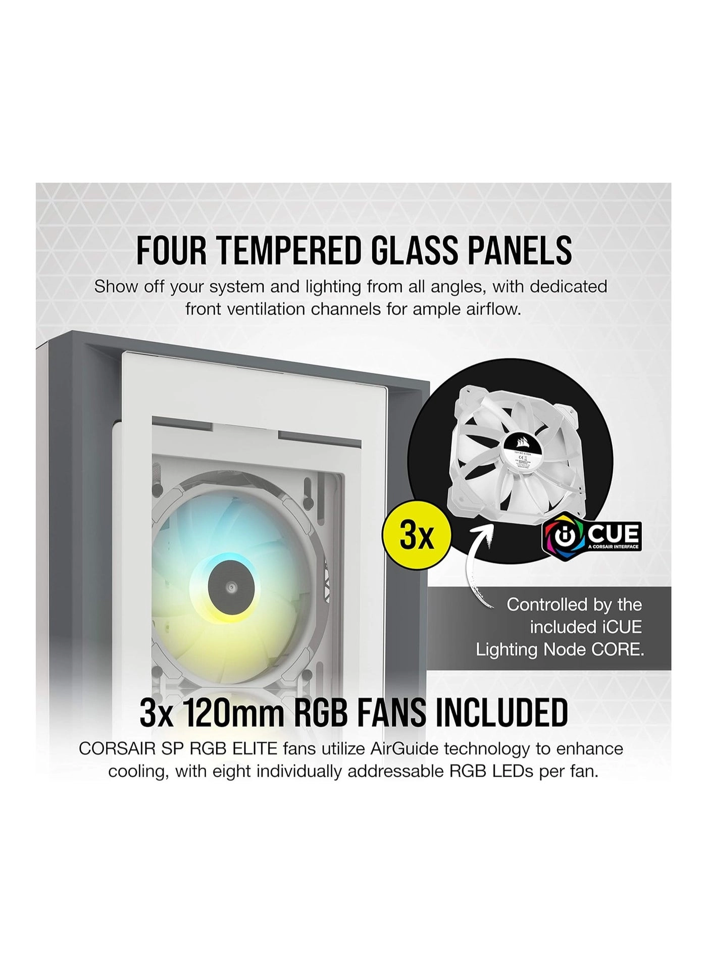 Icue 5000X Cc-9011213-Ww - RGB Tempered Glass Mid-Tower ATX