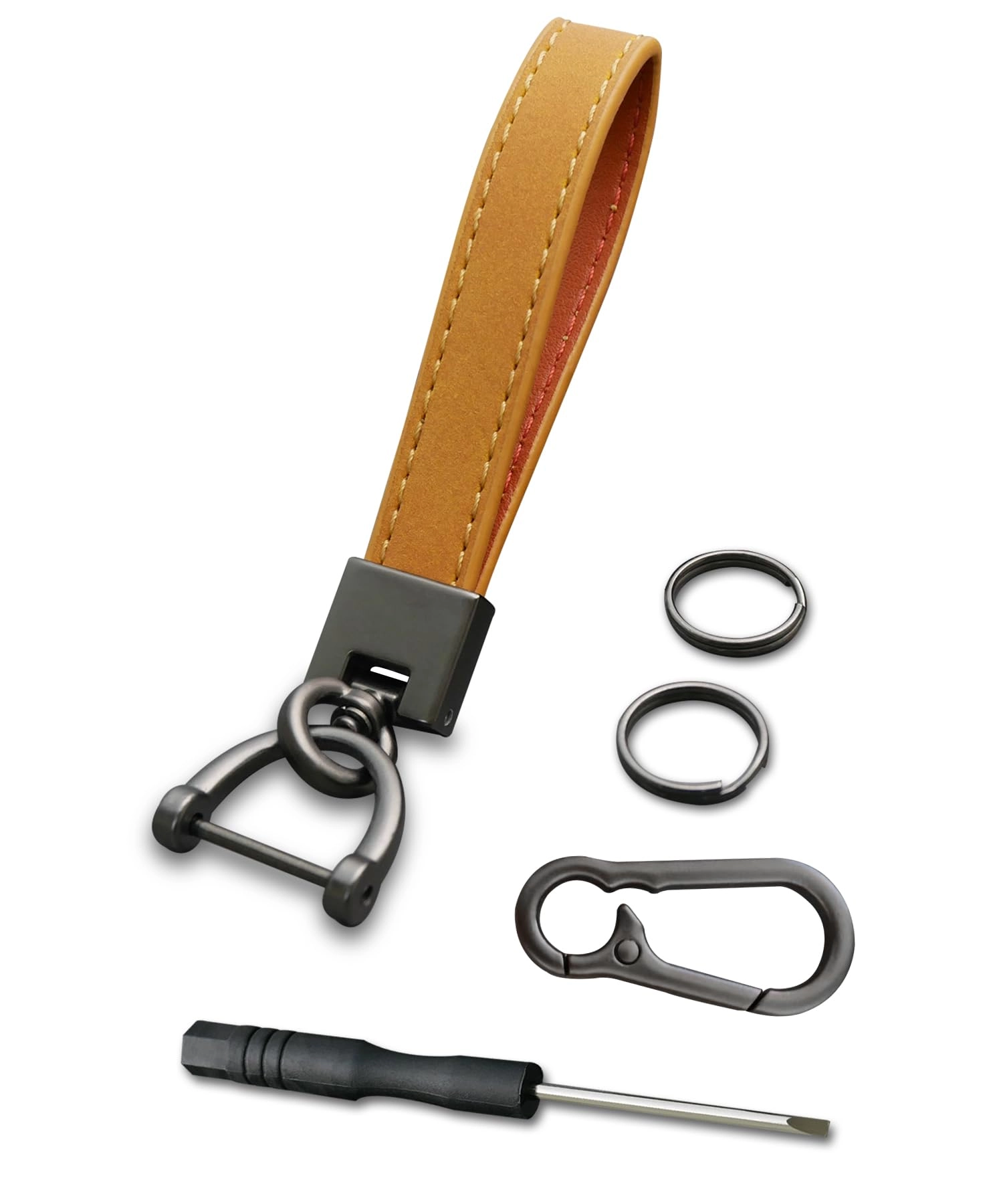 ylfangylmu Genuine Leather Car Keychain - Universal Heavy Duty