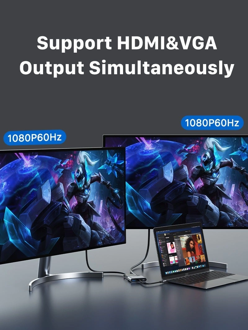 USB TYPE C TO HDMI VGA ADAPTER - 4K