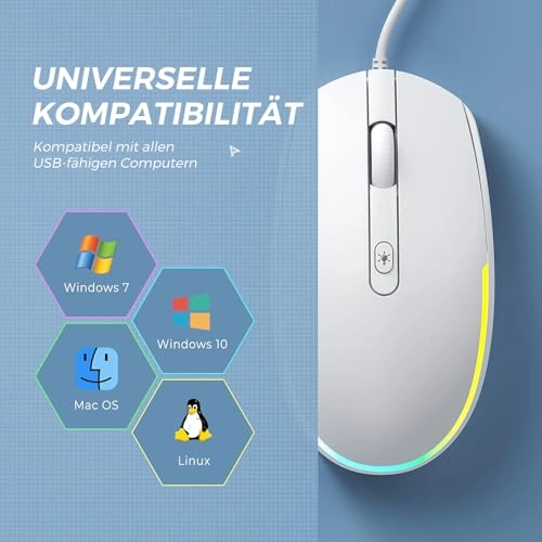 Wired LED RGB Backlit Mouse - USB