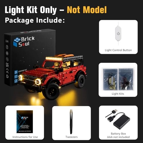 Light Up Kit - for Lego Ford Bronco 42213 Wired Dimmable