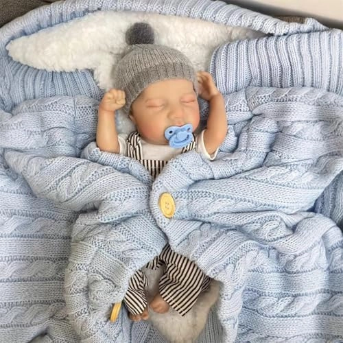 Mini Reborn Baby Doll - 12 Inch Silicone Boy Set Ages 3+