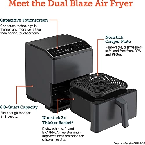 Air Fryer - No Preheat No Shaking Precise Temperature