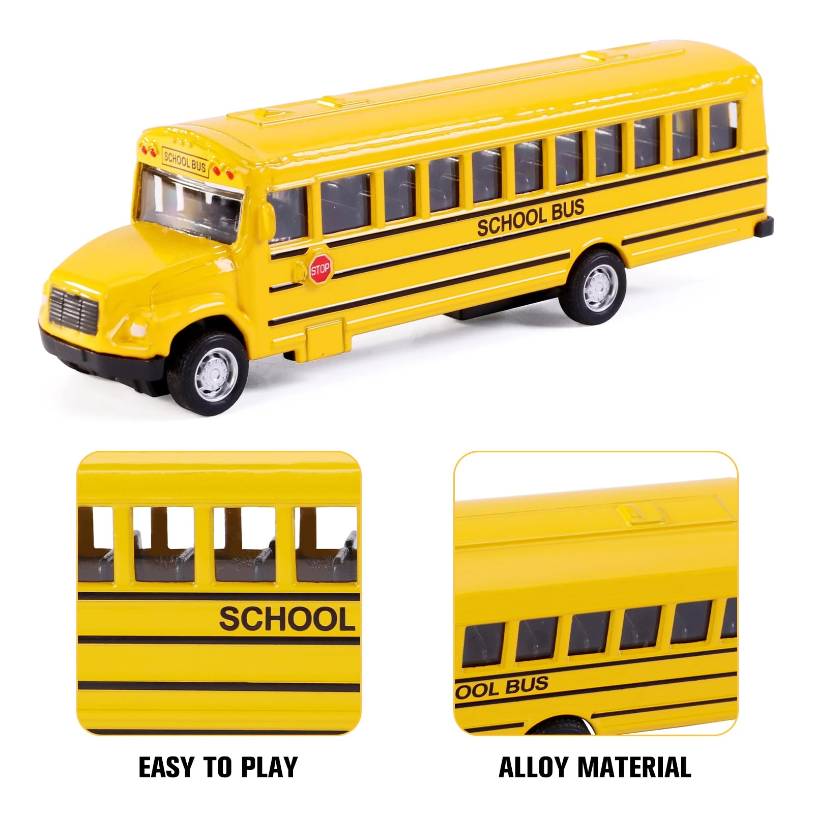 Pull Back School Bus - 2pcs