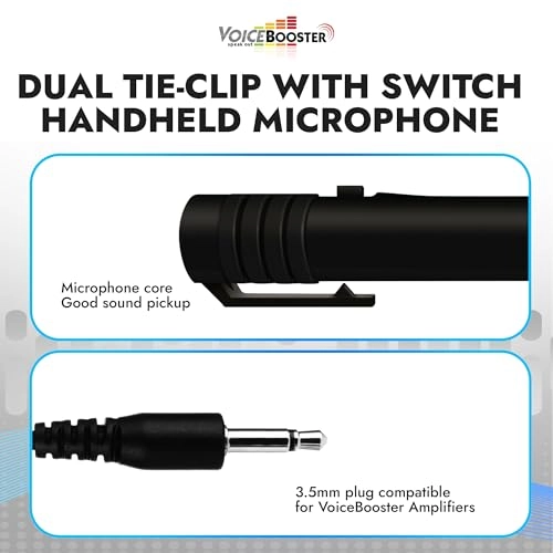 Dual Tie-Clip Handheld Microphone 3.5mm-Mini-Jack Microphone