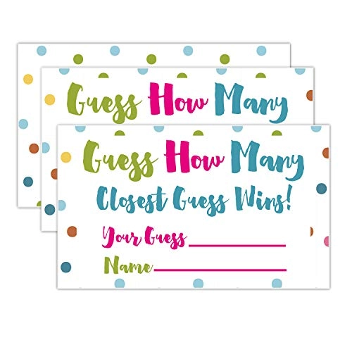 Candy Guessing Game Cards - 50