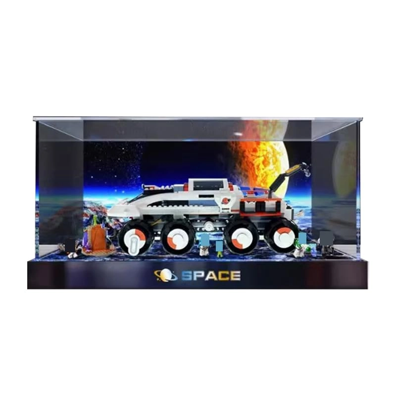 Lego City Display Case (60432) - Clear Acrylic Wood Bottom+background