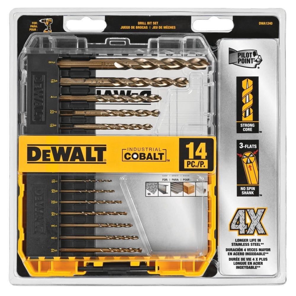 Cobalt Alloy Steel Drill Bit Set - Cobalt Alloy Steel 14-Piece