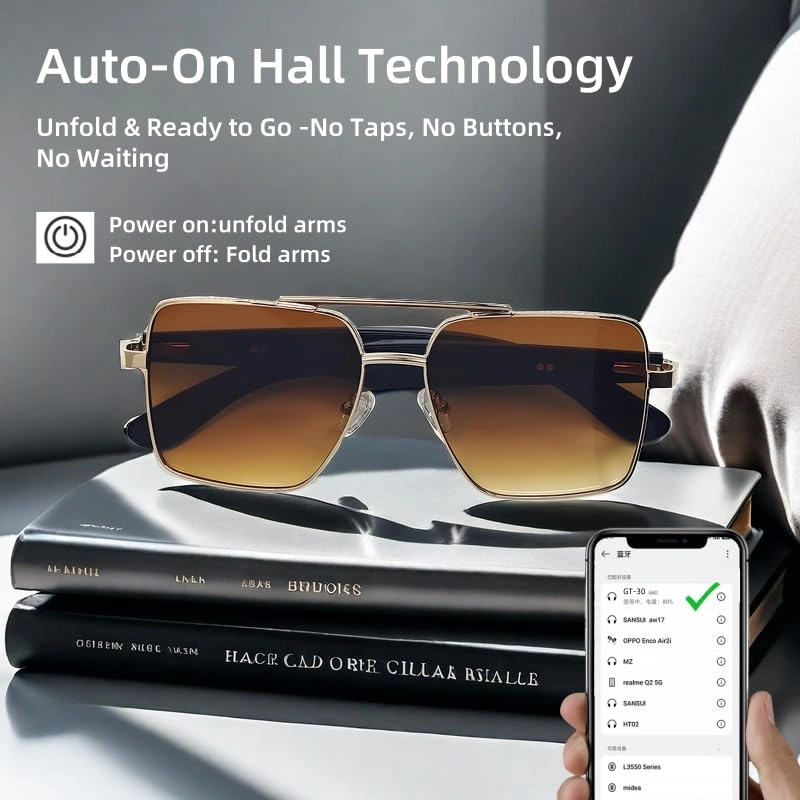 GT30 - Pilot Smart Glasses Bluetooth 5.4 Polarized Brown Lens