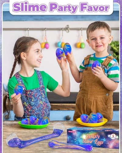Prefilled Easter Eggs - 5 Pack Galaxy Slime