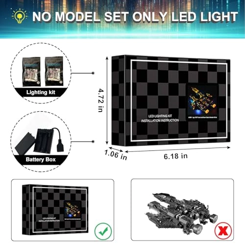 LED Light Kit for LEGO 10355 Blacktron Renegade - Plastic
