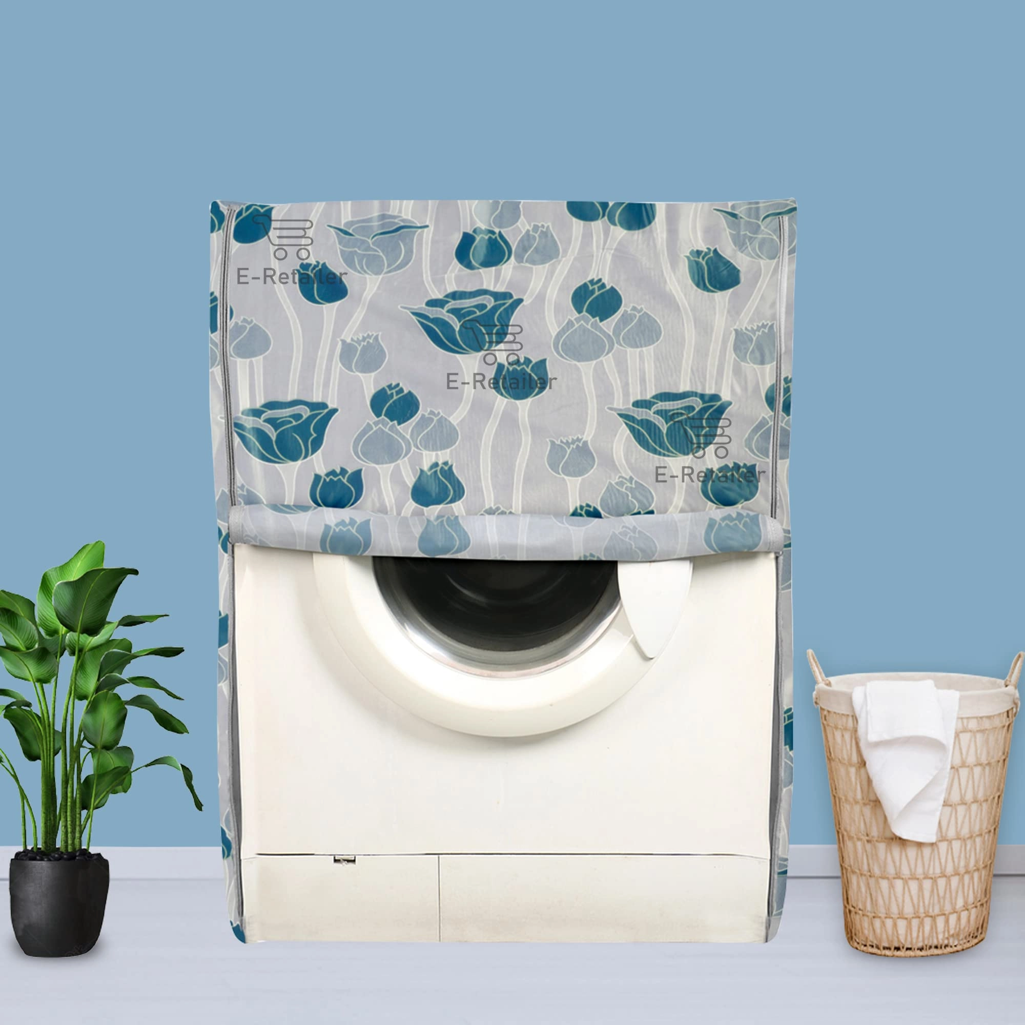 PVC Waterproof Front Load Washing Machine Cover - 5KG to 7.5KG Blue