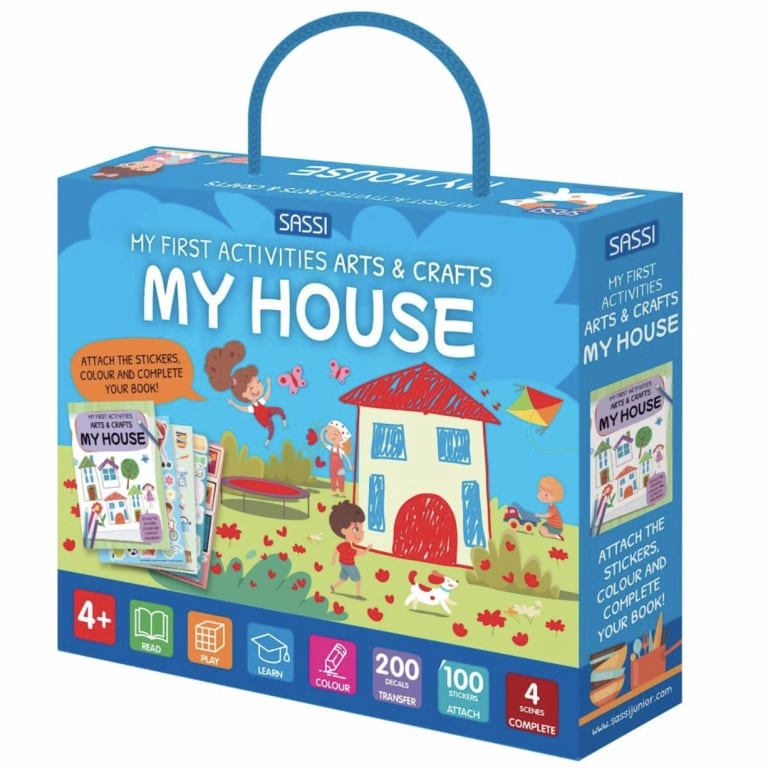 SKME TRADING My First Activities Arts & Crafts – My House Activity Book - 4+ years 100 stickers 200 transfers