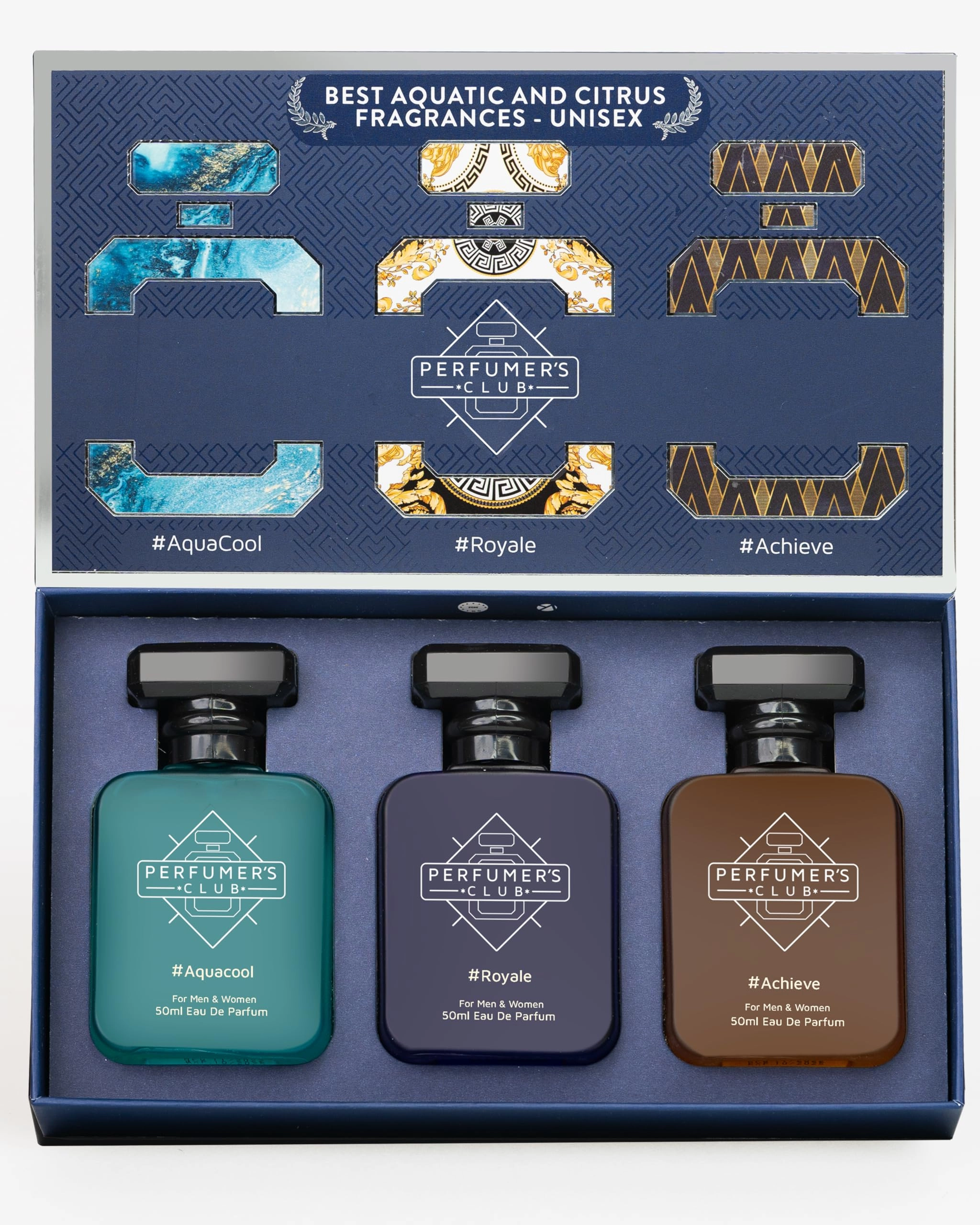 PERFUMERS CLUB Aquacool + Royale + Achieve - Aquatic And Citrus 3
