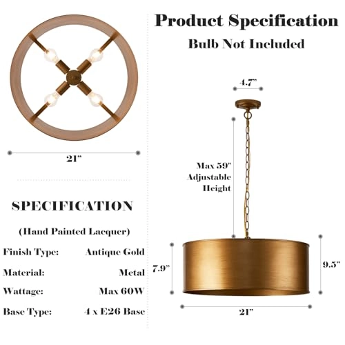 82066-4P-GD - adjustable chain max 59 inches