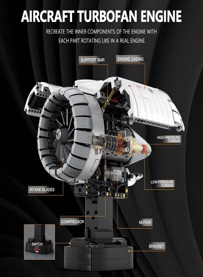 Aircraft Engine Building Kit - Turbofan Motor 1786 pcs
