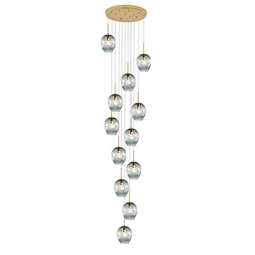 Minimalist Glass Bubble Ball Chandelier - E27 8 heads Gradient smoke gray lampshade