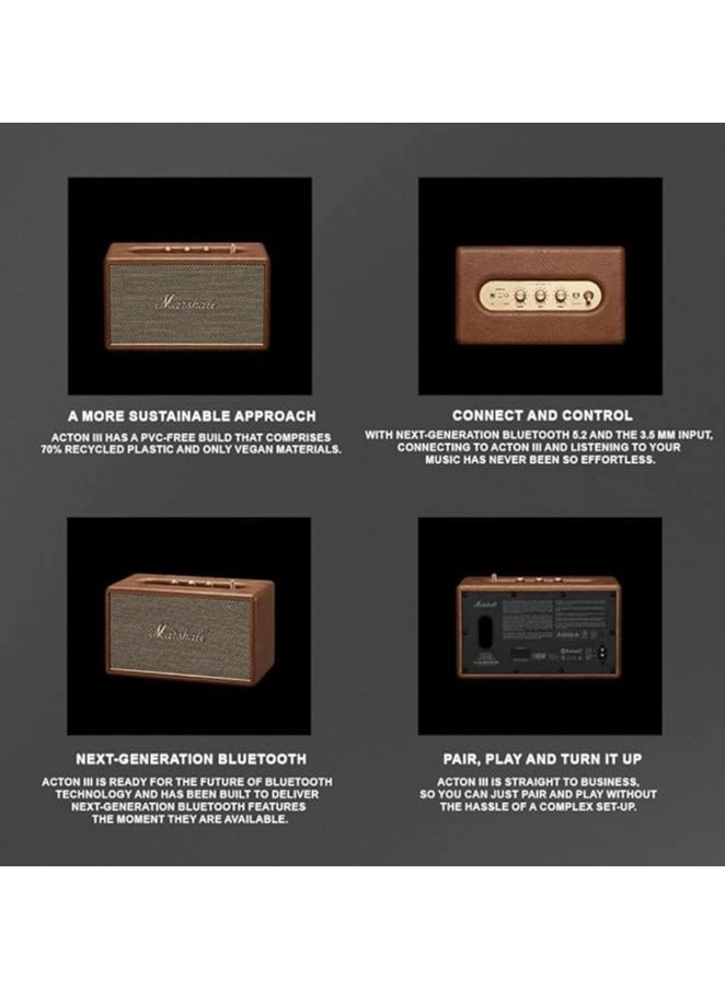 Acton III - Bluetooth 5.2 Wired Connectivity Brown