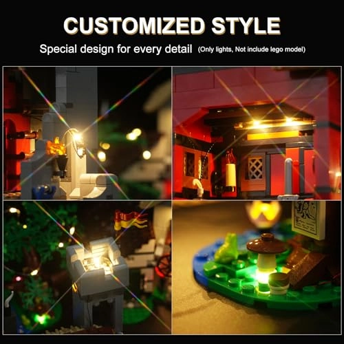 LED Lighting Kit for LEGO Icons Medieval Town Square 10332 - Plastic