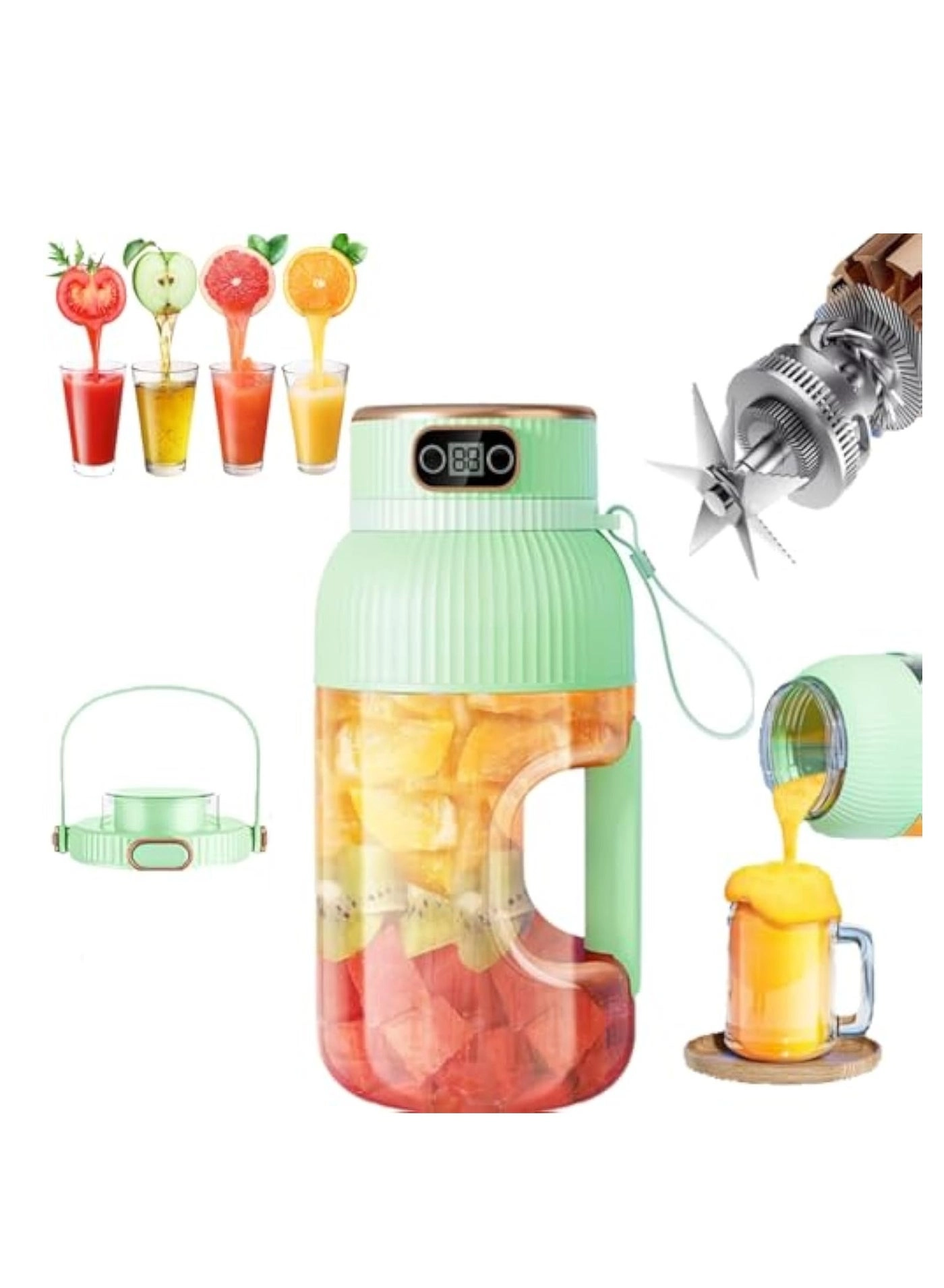 Portable Blender - Digital Display Type-C USB Rechargeable