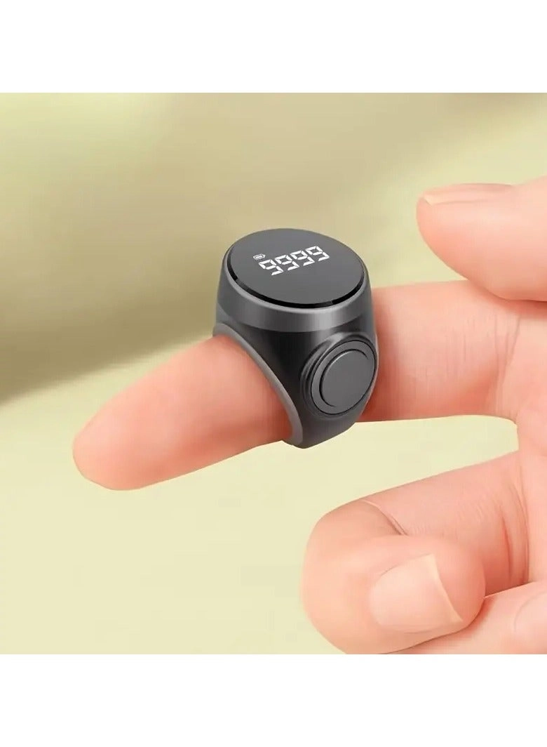 OLED Display Counting Ring - OLED Display TYPE-C Charging Port Skin-Friendly Adjustable Silicone Ring