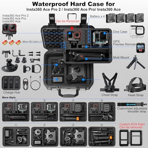 LK470 - Insta360 Ace Pro 2,Insta360 Ace Pro,Insta360 Ace Camera Waterproof Hard Carrying Case
