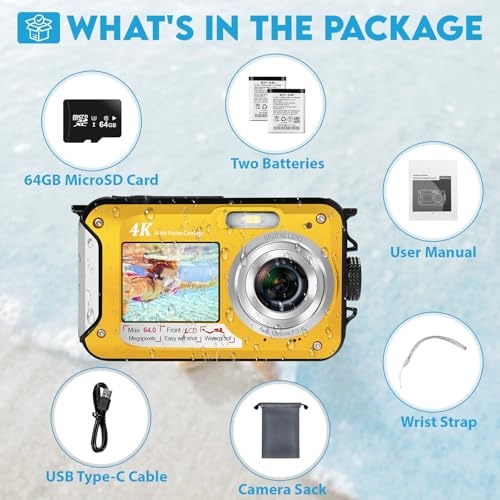 Fotocamera impermeabile da 64MP 4K