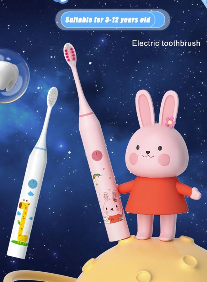 Kids Sonic Electric Toothbrush - USB-C Rechargeable 30s Reminder 4 Brush Heads