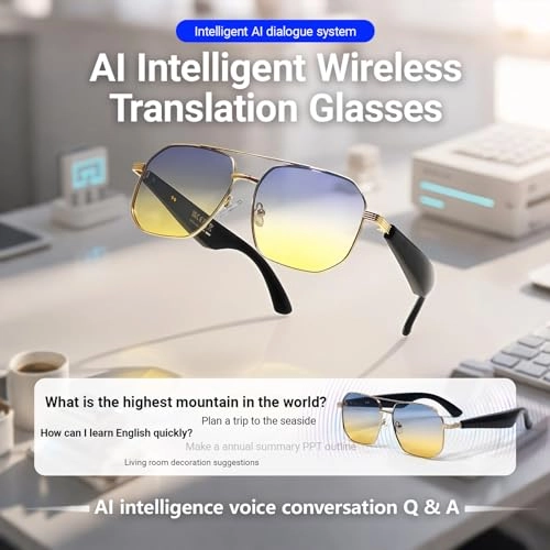 Smart Translation Glasses - Real-Time 100+ Languages Wireless Open-Ear