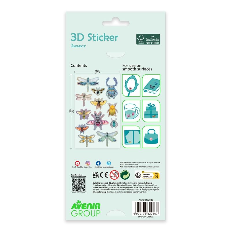3D Stickers - 12Pcs