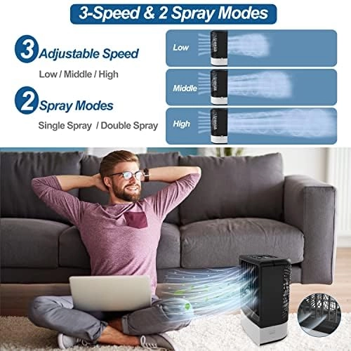 Mini Air Conditioner - 4000mAh Battery 450ML Remote Control